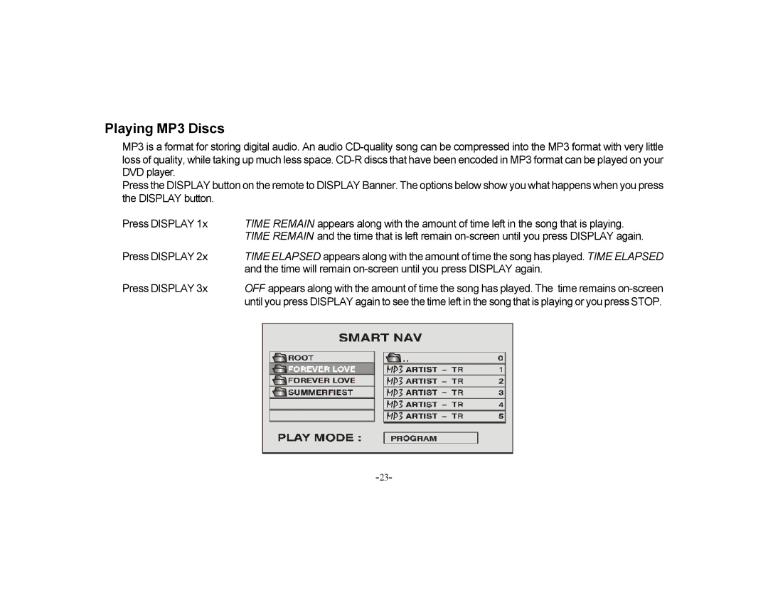 Audiovox PROV715P, PROV715S manual Playing MP3 Discs 