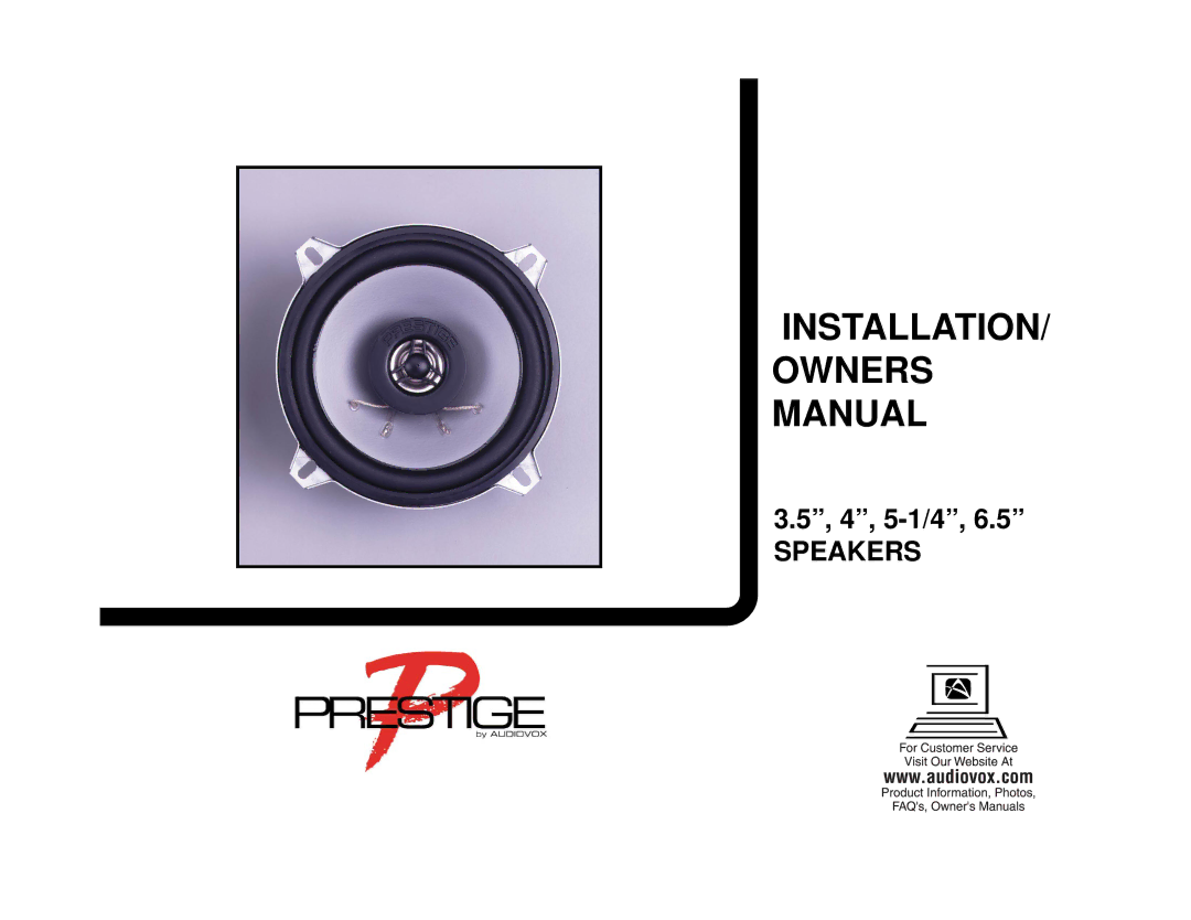 Audiovox PS-2351, PS-2655, PS-2652, PS-2525, PS-2401 owner manual Speakers 