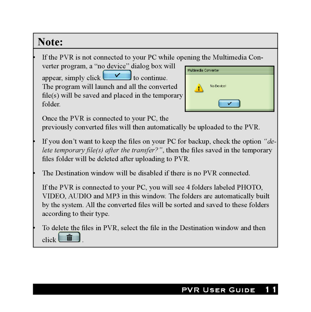 Audiovox PVR1000 owner manual PVR User Guide 