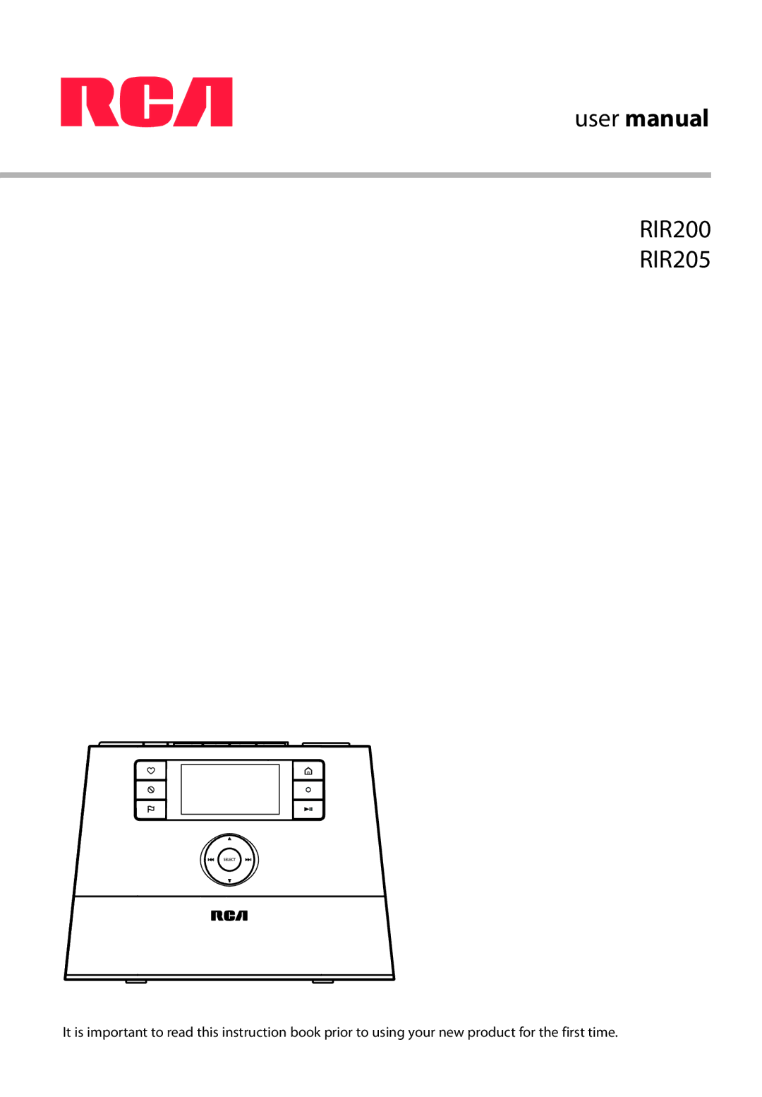 Audiovox user manual RIR200 RIR205 