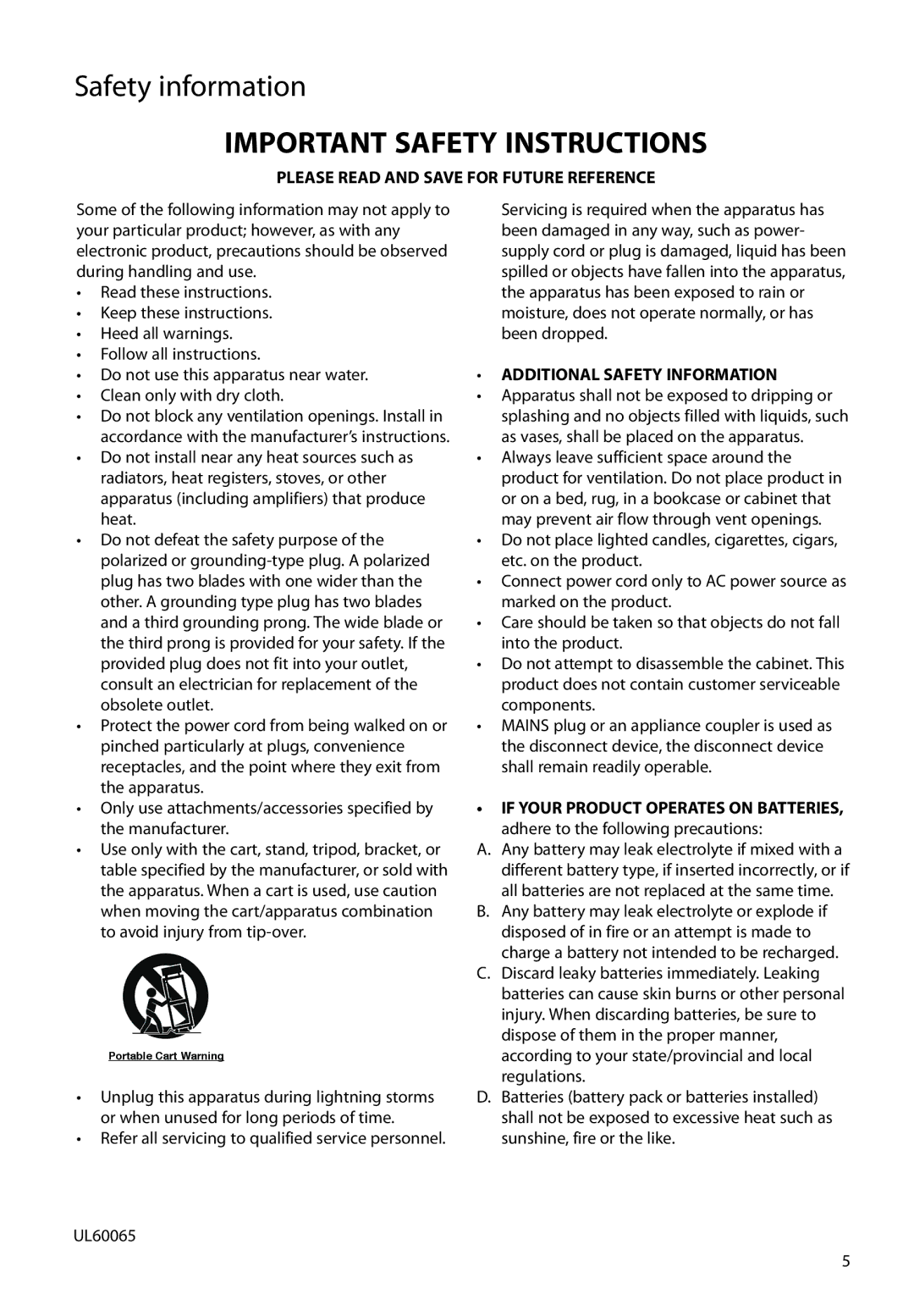 Audiovox RIR200, RIR205 user manual Important Safety Instructions 