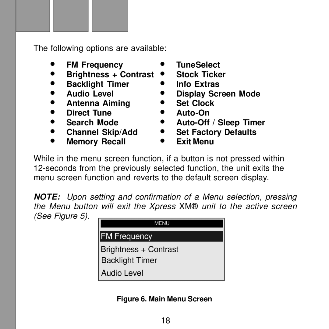 Audiovox Satellite Radio Receiver manual FM Frequency 