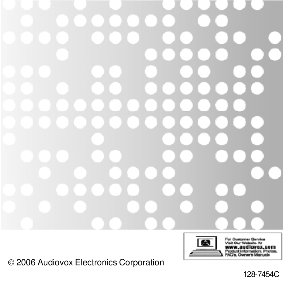 Audiovox Satellite Radio Receiver manual Audiovox Electronics Corporation 