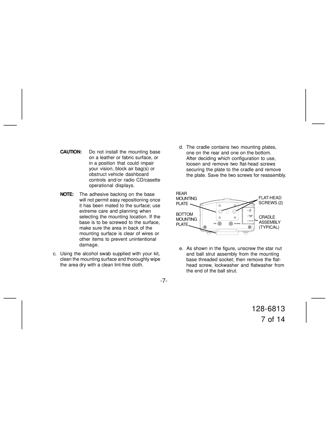 Audiovox SIR- CK2, SIR-CK1 manual 128-6813 