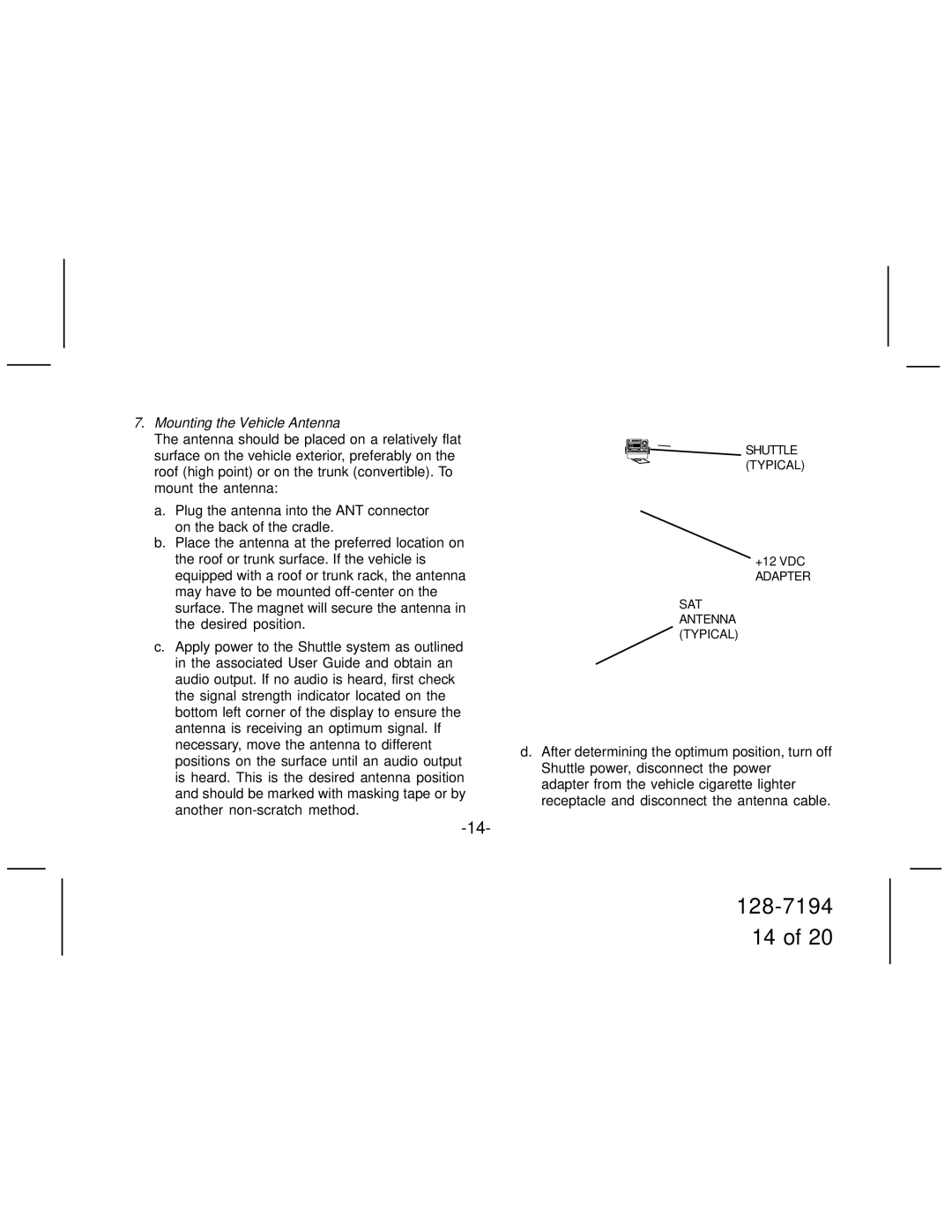 Audiovox SIR-CK3 manual Mounting the Vehicle Antenna 