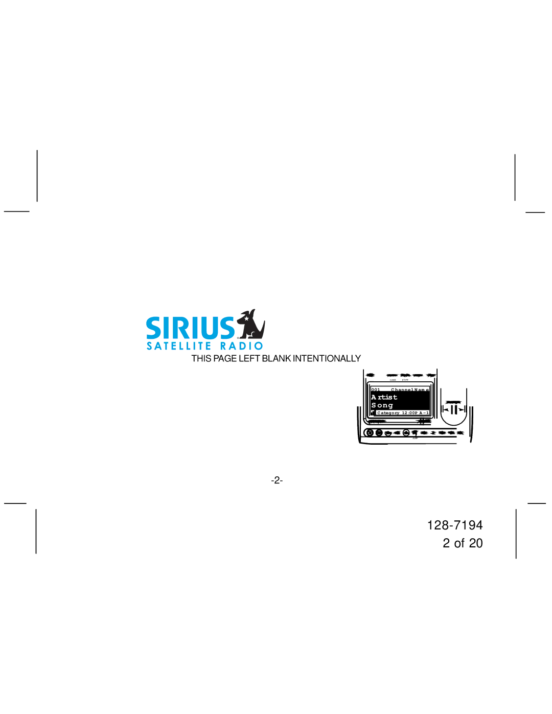 Audiovox SIR-CK3 manual This page Left Blank Intentionally 