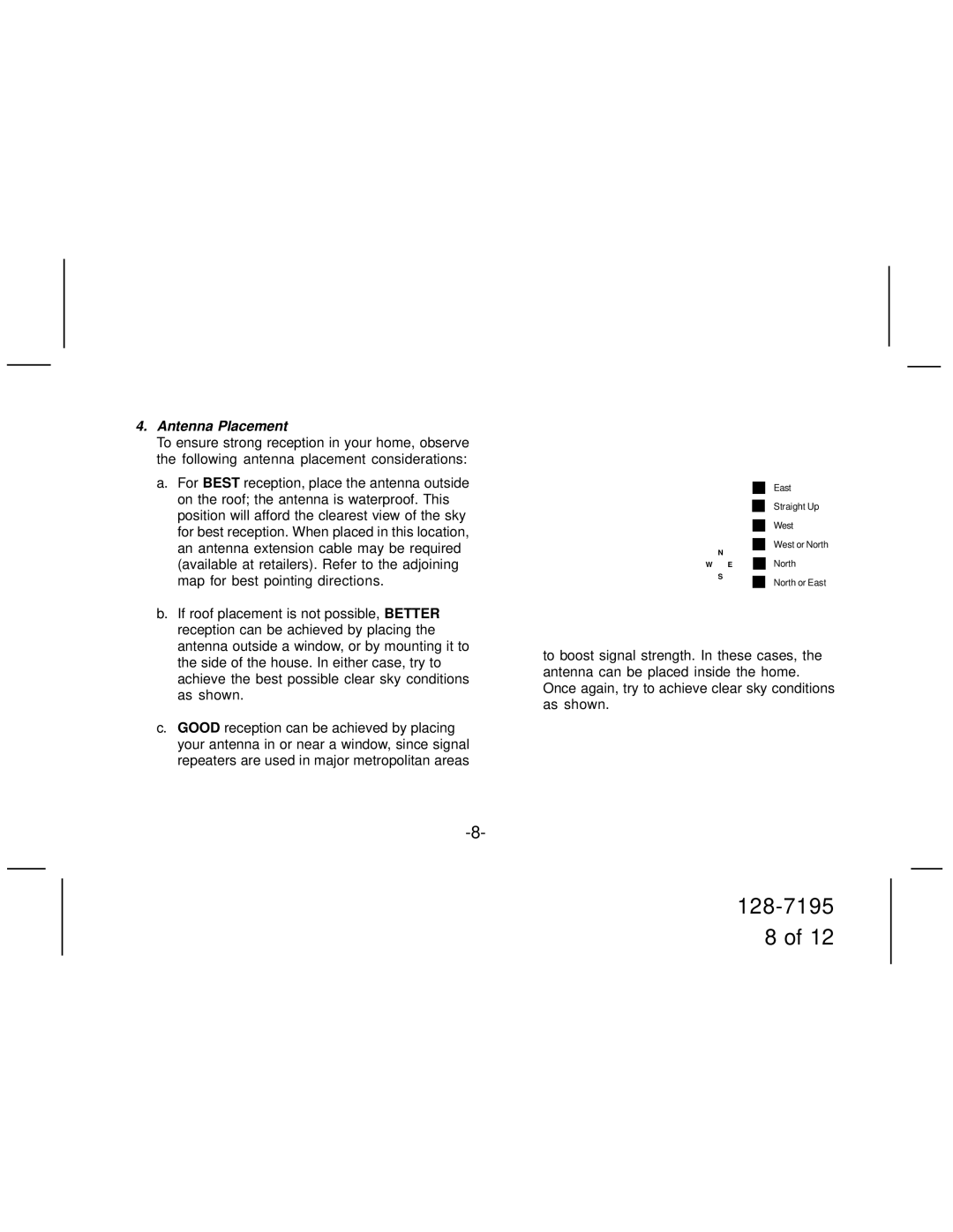 Audiovox SIR-HK3 manual Antenna Placement 