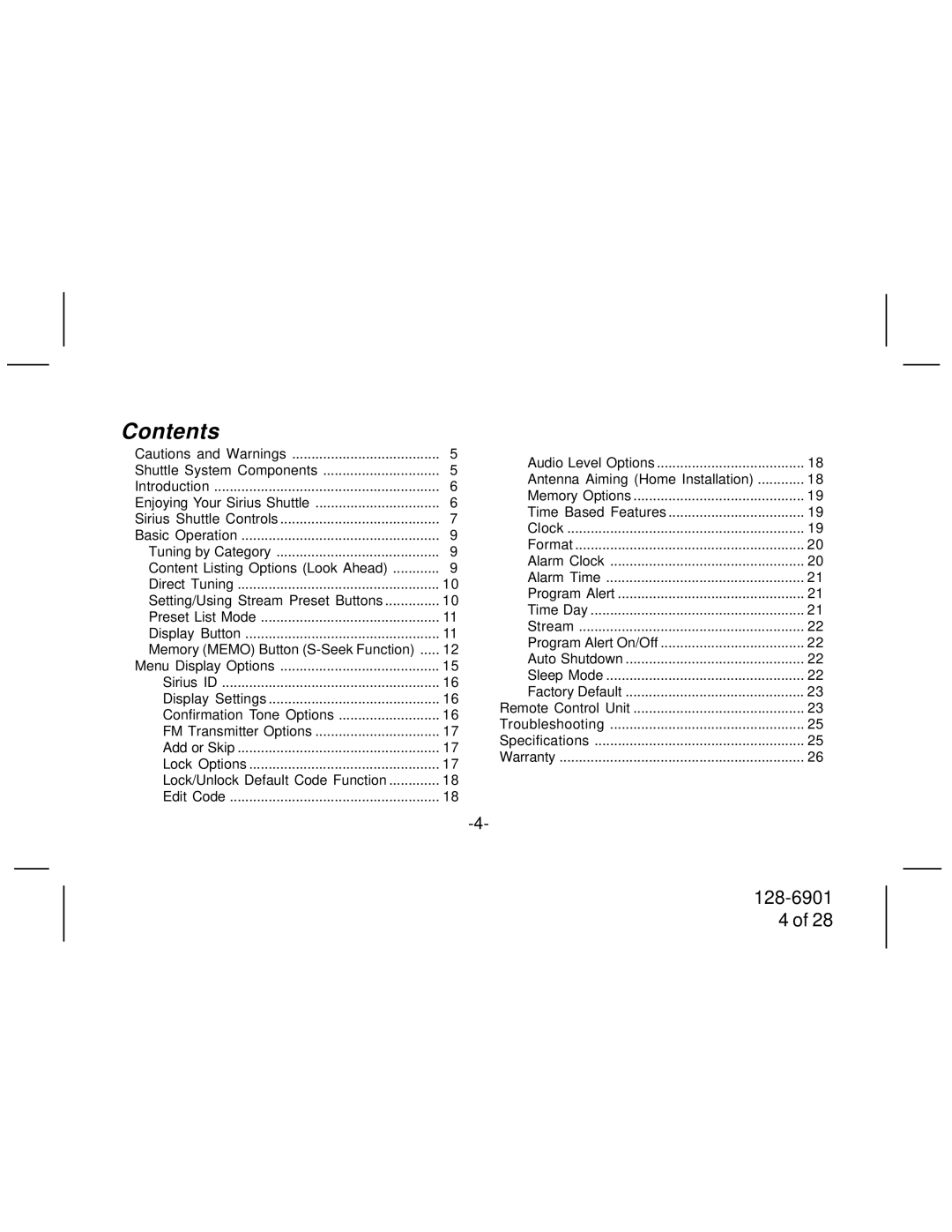 Audiovox SIR-PNP2 manual Contents 