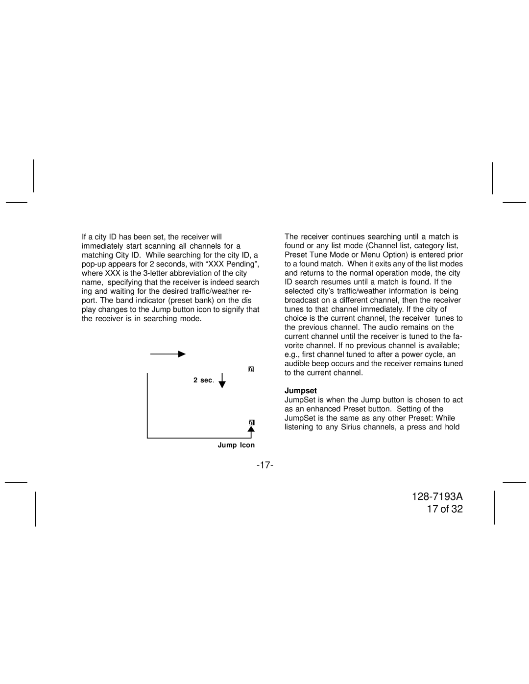 Audiovox SIRPNP3 manual Jumpset 