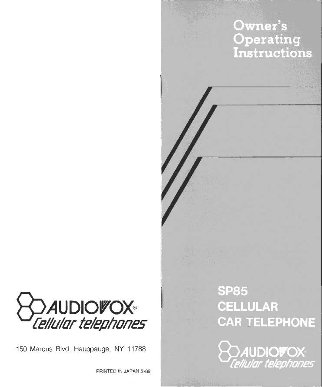 Audiovox SP85 manual 