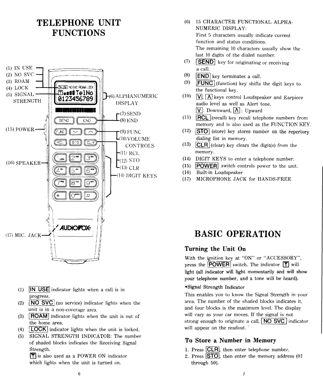 Audiovox SP85 manual 