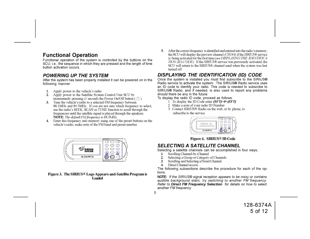 Audiovox SRSIR-001, SRSIR-001FM, SRSIR-001FMR manual Powering UP the System, Displaying the Identification ID Code 