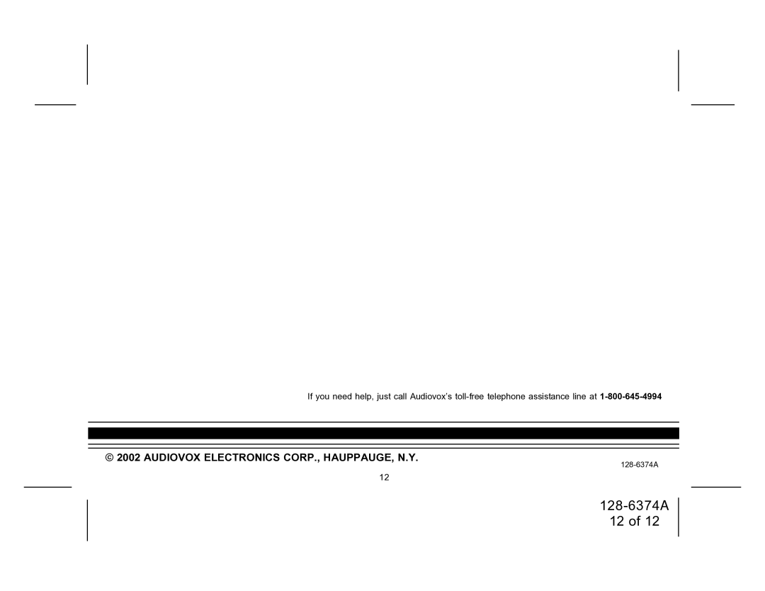Audiovox SRSIR-001FM, SRSIR-001FMR manual Audiovox Electronics CORP., HAUPPAUGE, N.Y 