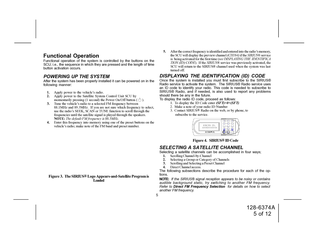 Audiovox SRSIR-001FM, SRSIR-001FMR manual Powering UP the System, Displaying the Identification ID Code 