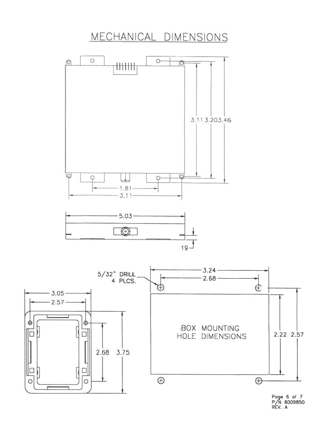 Audiovox TBX9850 manual Drill Plcs 