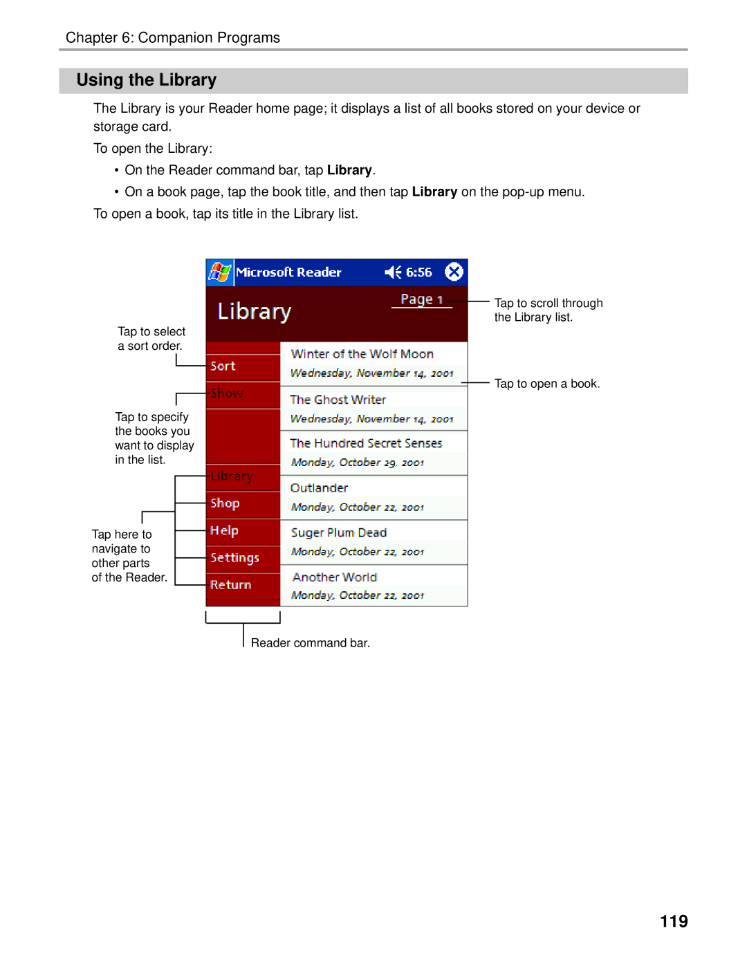 Audiovox Thero manual Using the Library, 119 