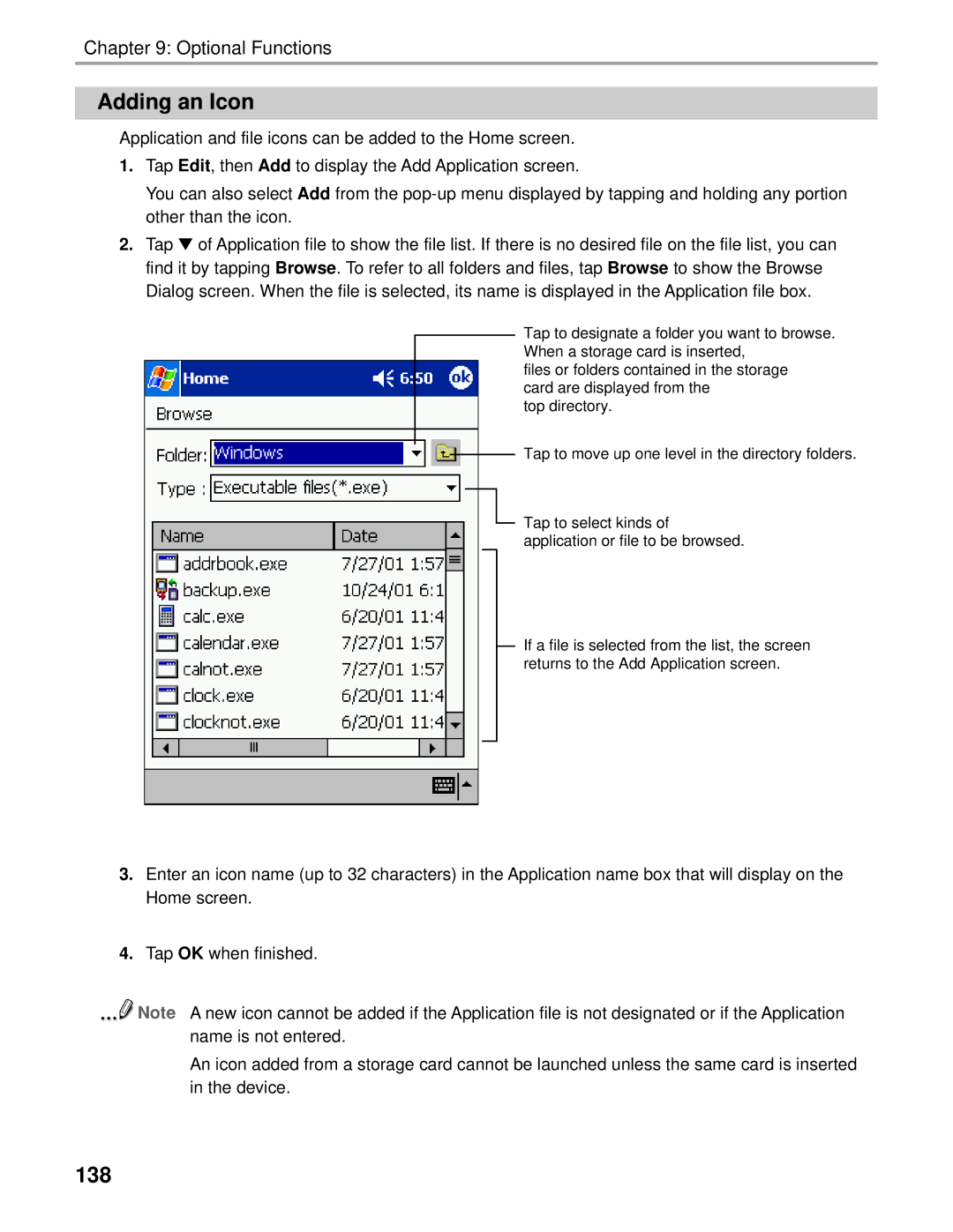 Audiovox Thero manual Adding an Icon, 138 