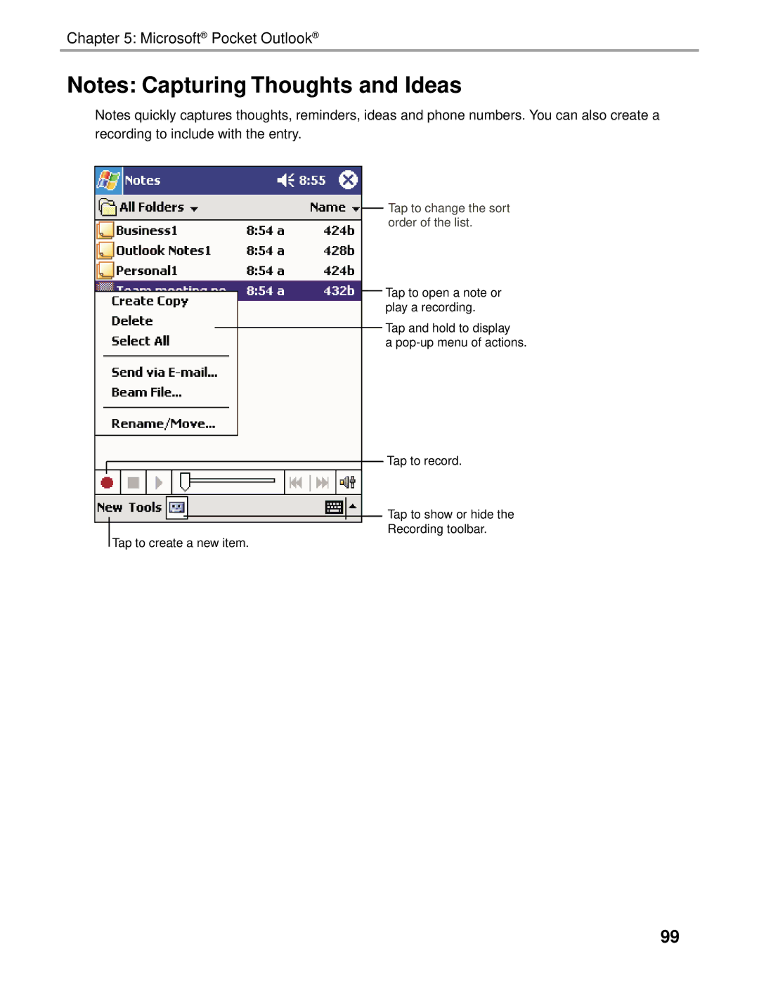 Audiovox Thero manual Tap to change the sort order of the list 