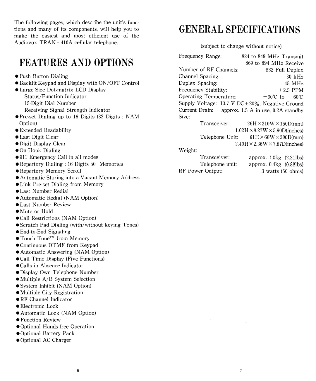 Audiovox TRAN-410A manual 