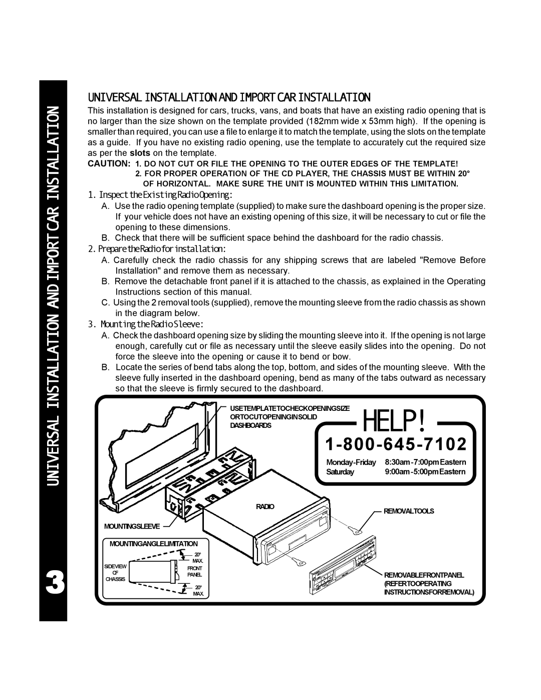 Audiovox TRY32 manual Universal Installation Andimportcar Installation, Universalinstallationandimportcarinstallation 