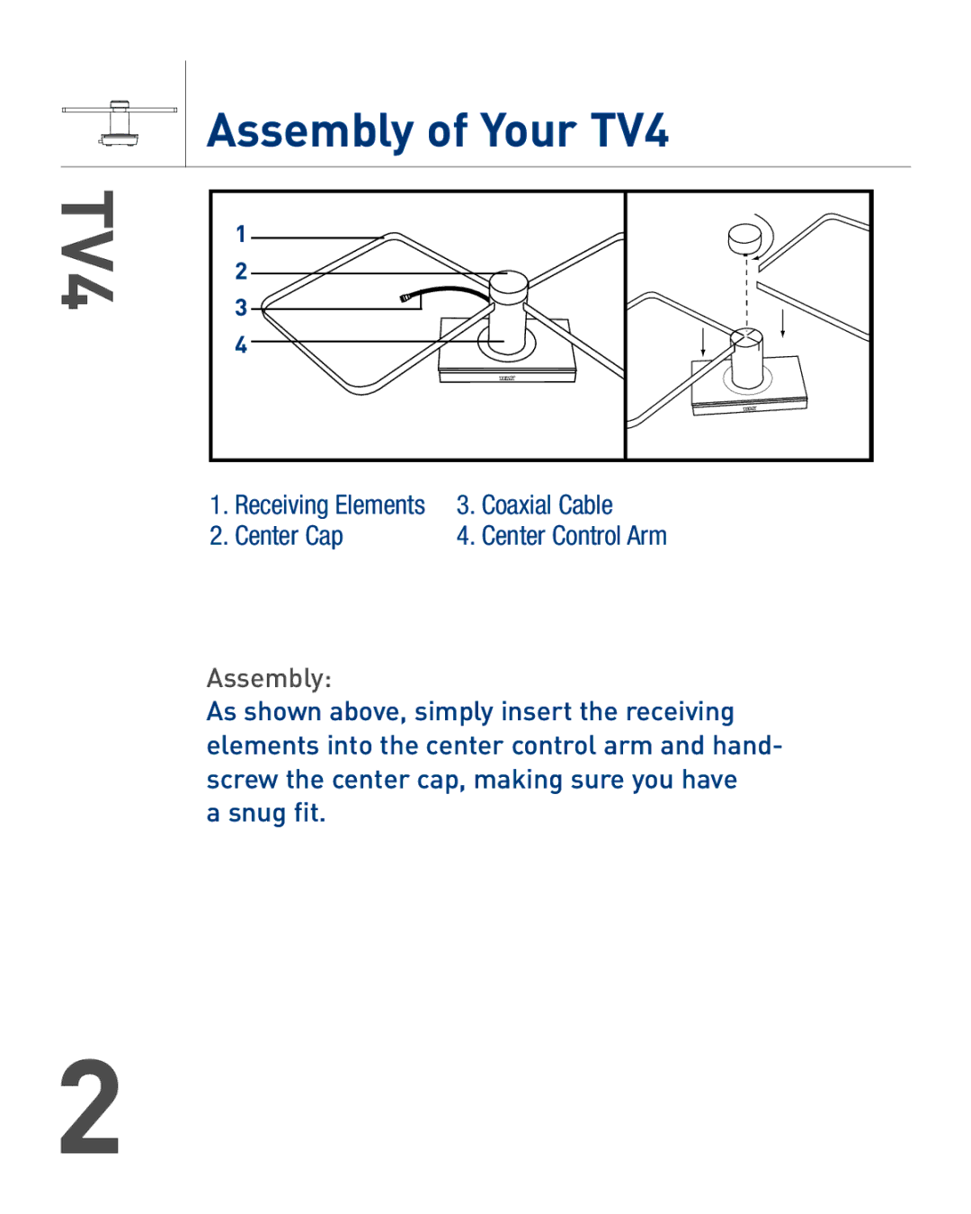 Audiovox owner manual Assembly of Your TV4 