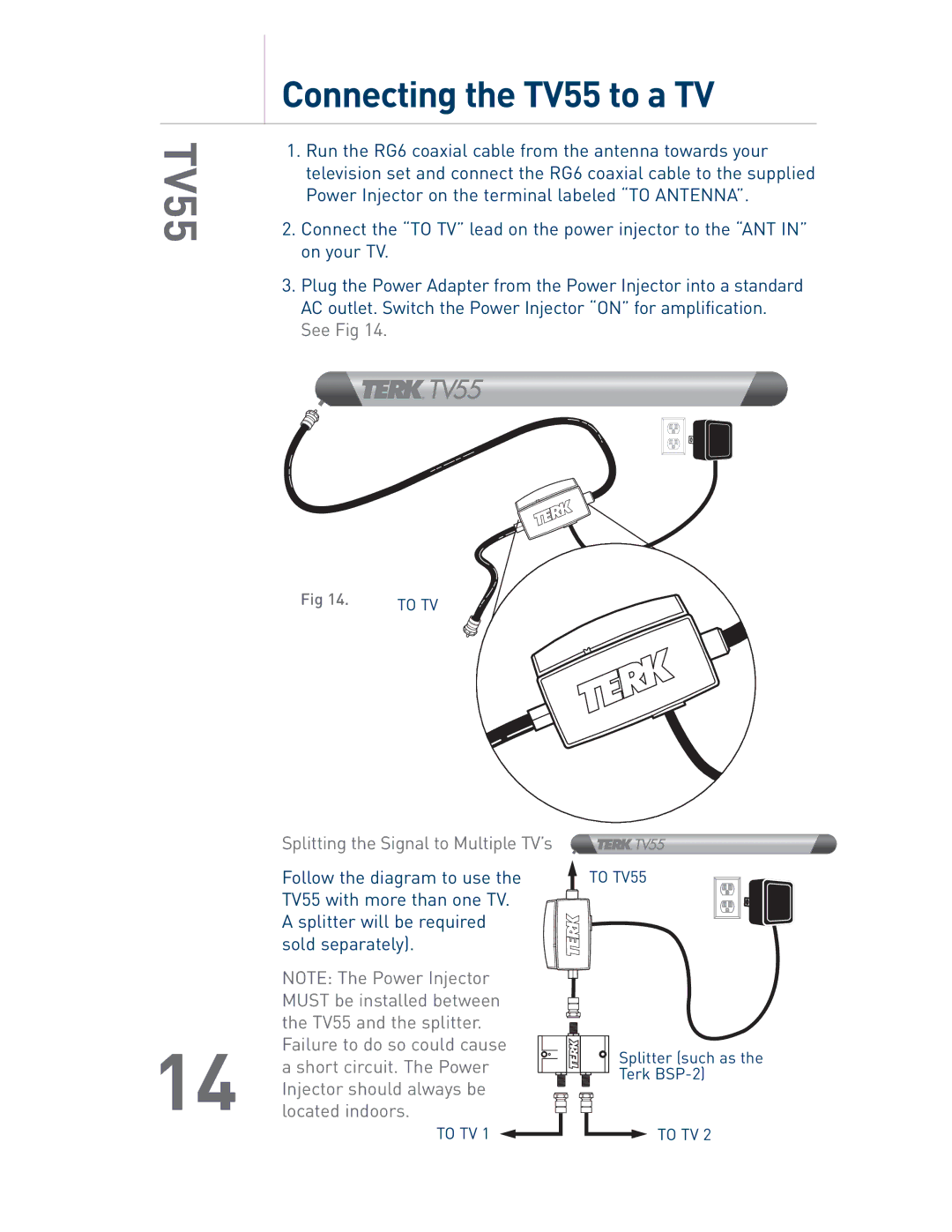 Audiovox owner manual Connecting the TV55 to a TV 