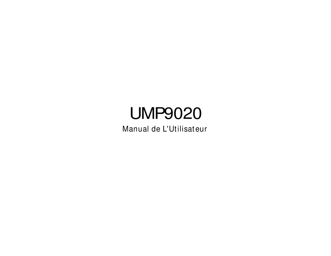 Audiovox UMP9020 owner manual Manual de LUtilisateur 