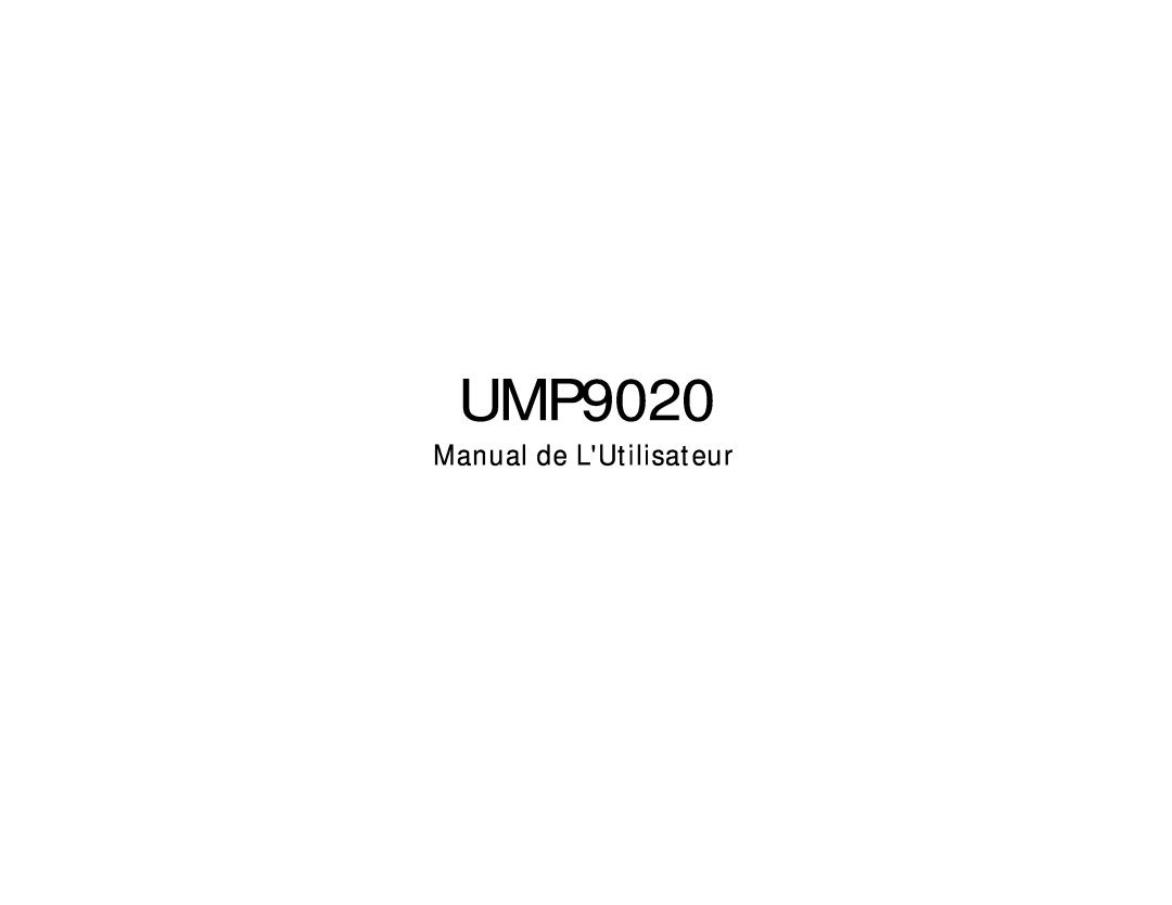 Audiovox UMP9020 owner manual Manual de LUtilisateur 