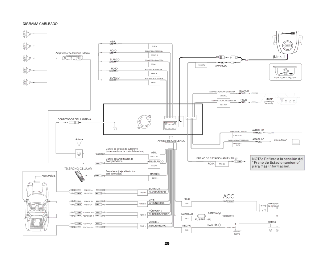 Audiovox UV7I instruction manual Digrama Cableado, Teléfono Celular 