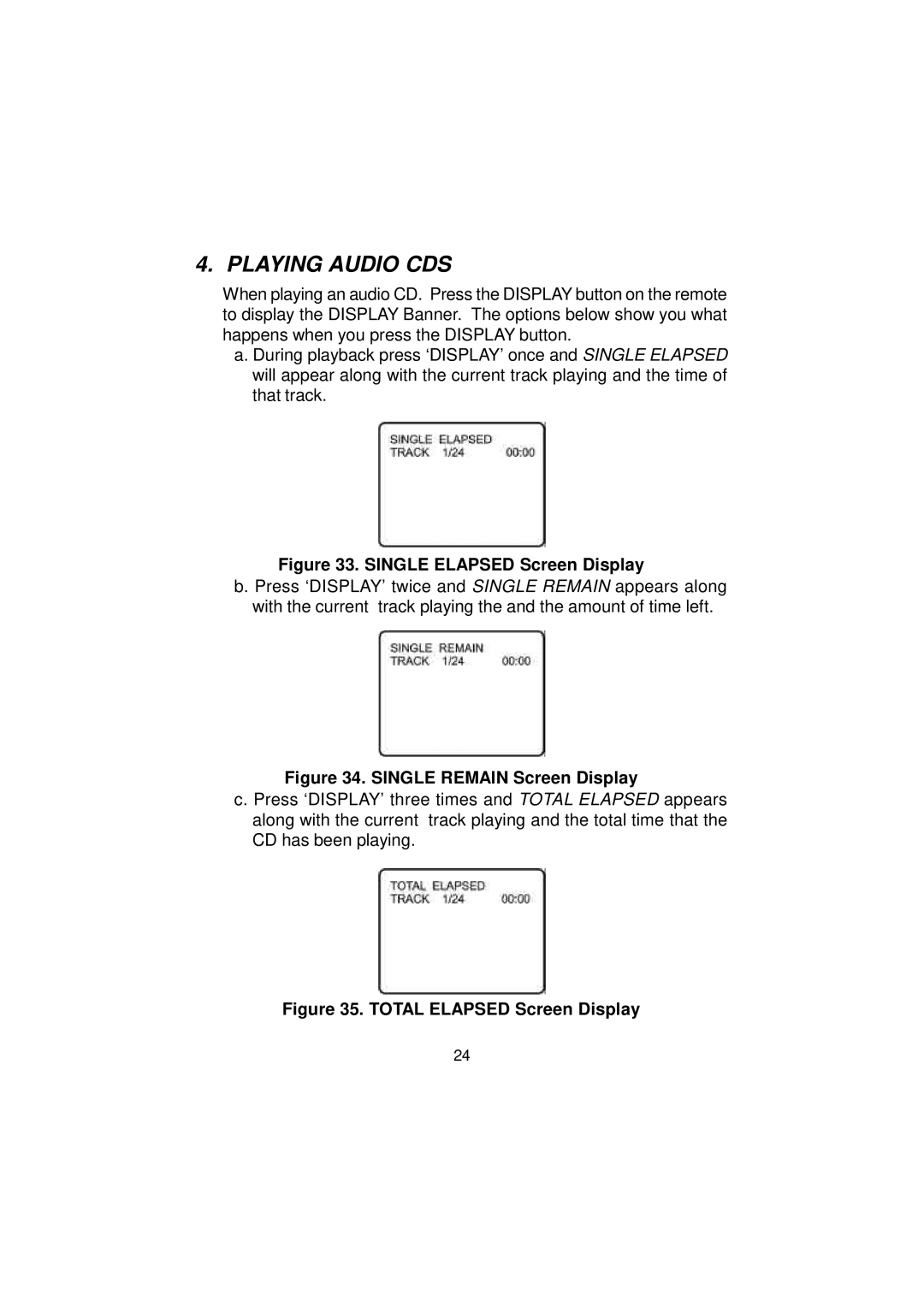 Audiovox VBB50 manual Playing Audio CDS 