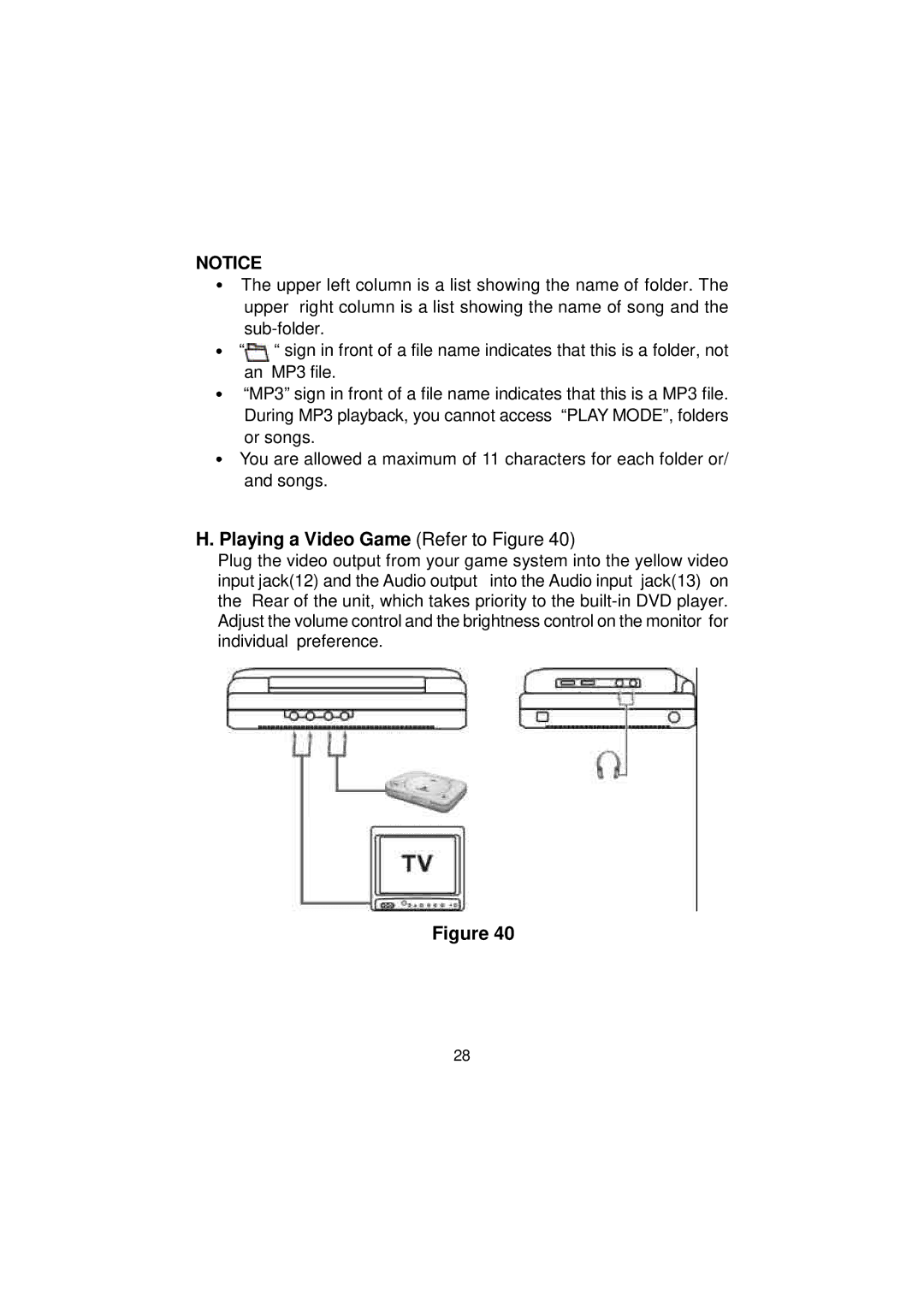 Audiovox VBB50 manual Playing a Video Game Refer to Figure 