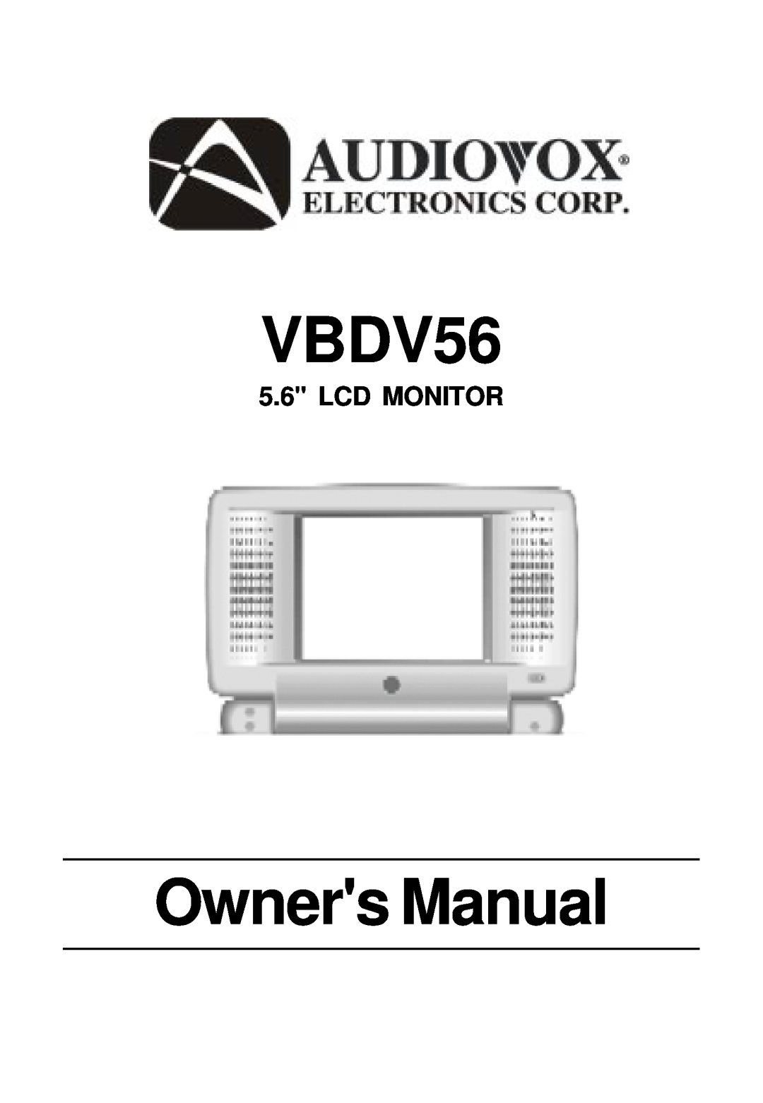 Audiovox VBDV56 owner manual Lcd Monitor, Owners Manual 