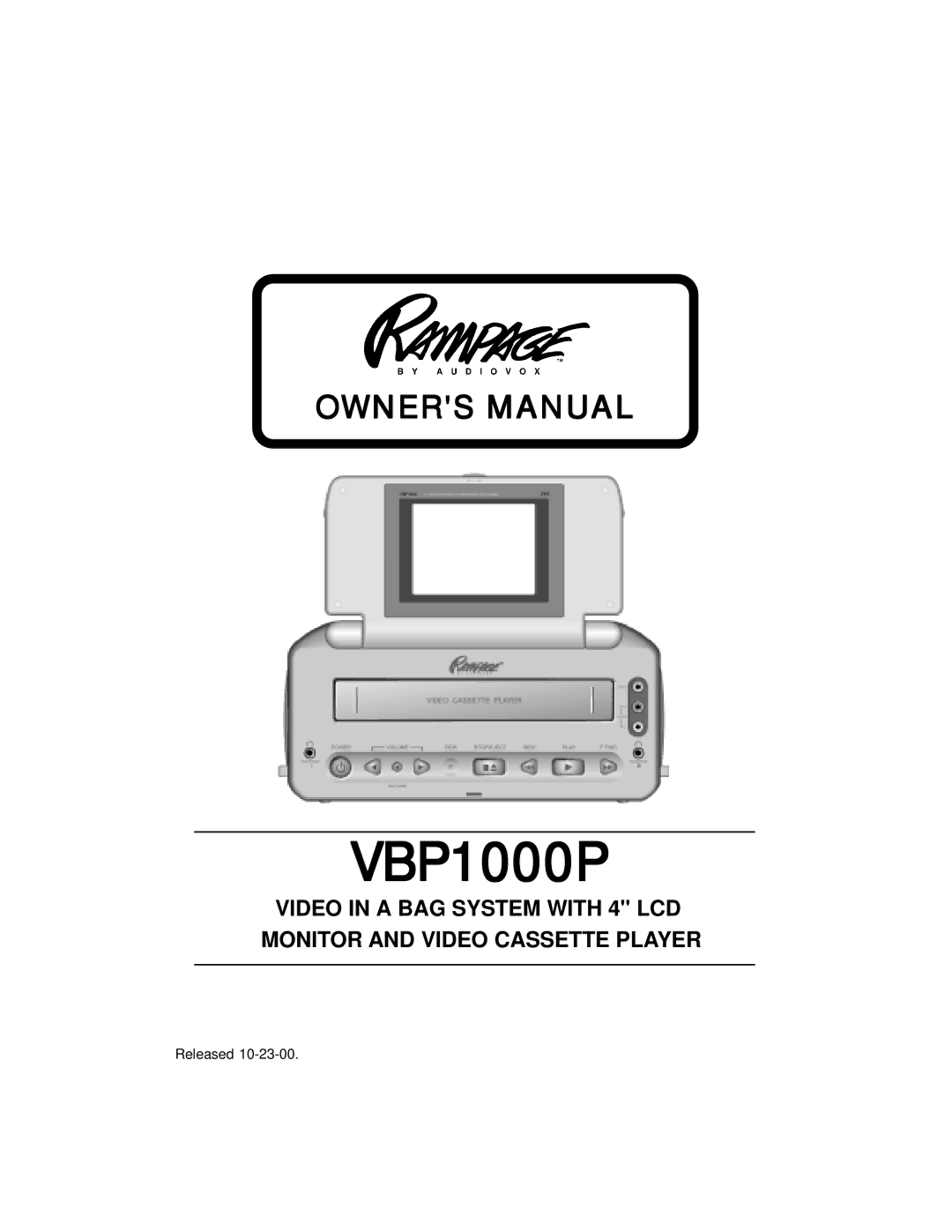 Audiovox manual VBP1000P 