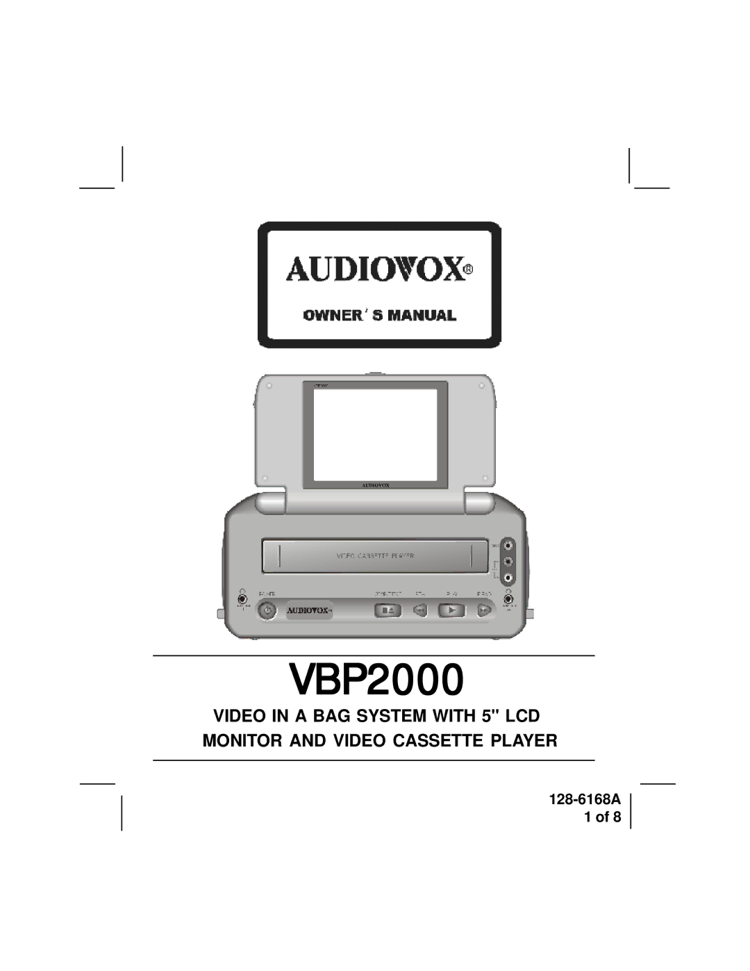 Audiovox VBP2000 manual 128-6168A 