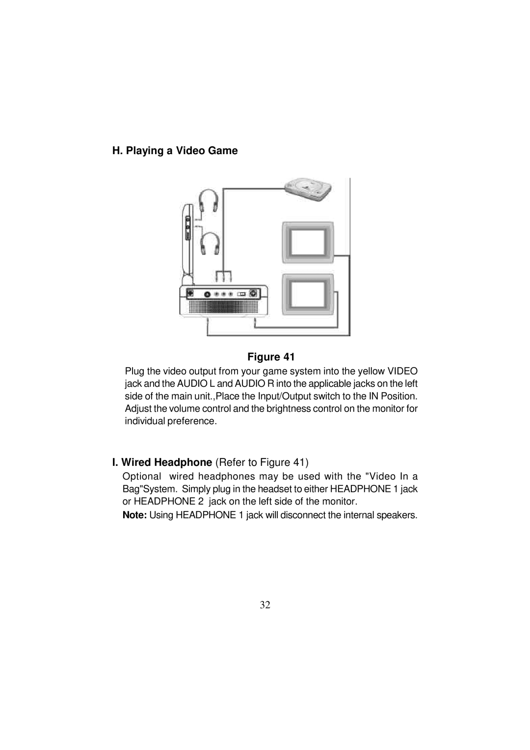 Audiovox VBP3900 manual Playing a Video Game, Wired Headphone Refer to Figure 