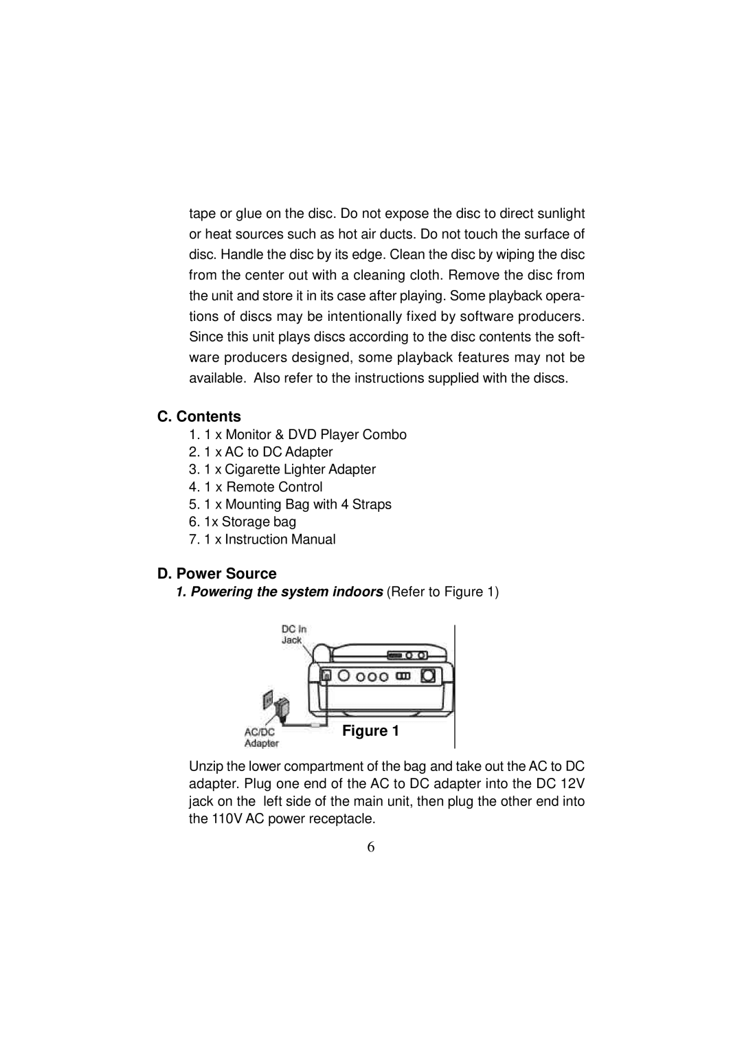 Audiovox VBP3900 manual Contents, Power Source 