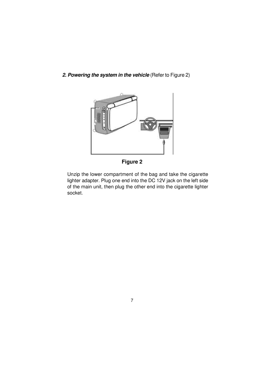 Audiovox VBP3900 manual Powering the system in the vehicle Refer to Figure 