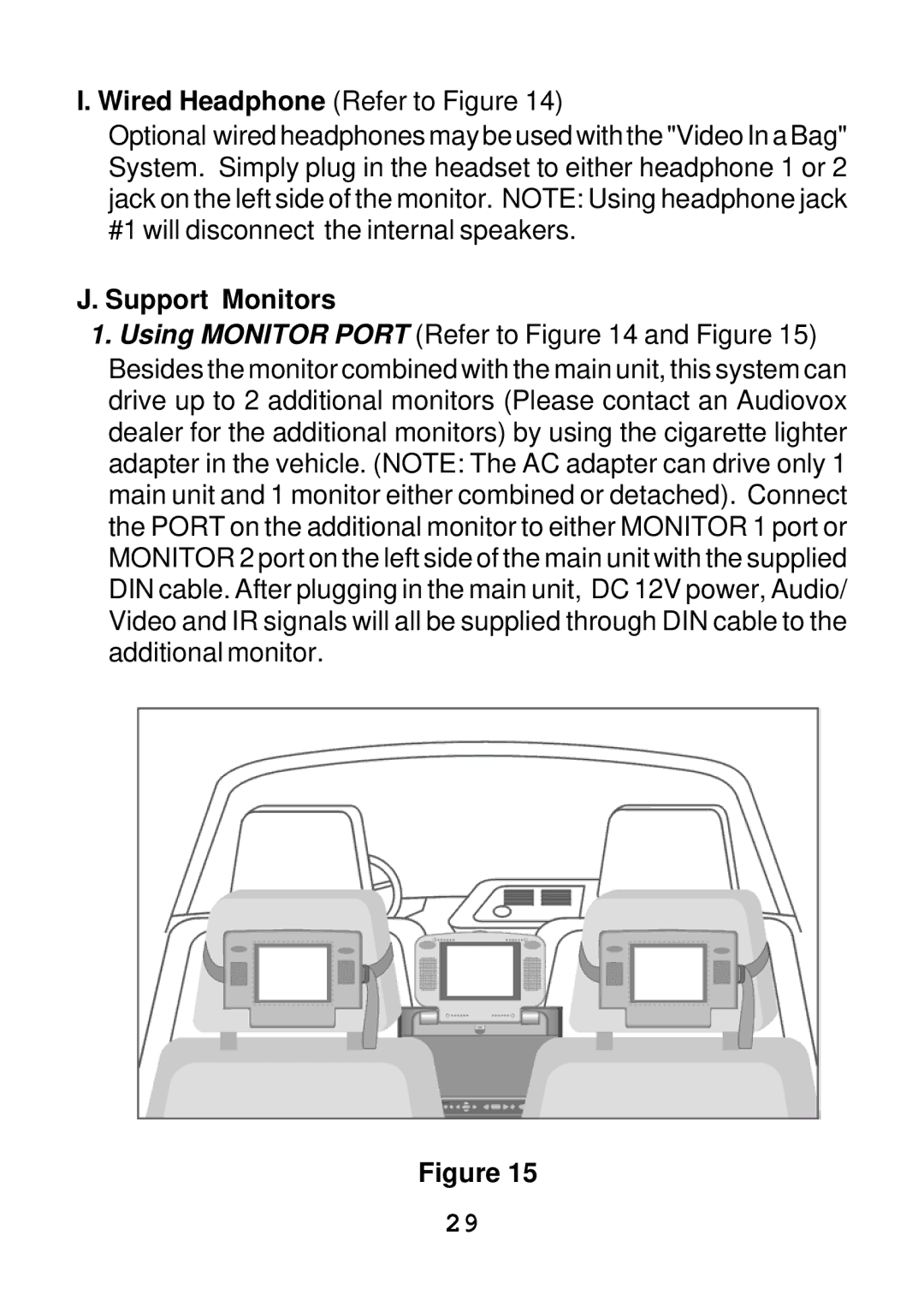 Audiovox VBP4000 manual Support Monitors 