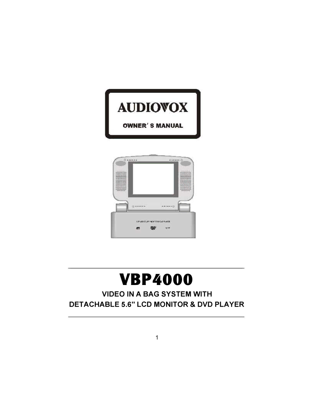 Audiovox VBP4000 owner manual 