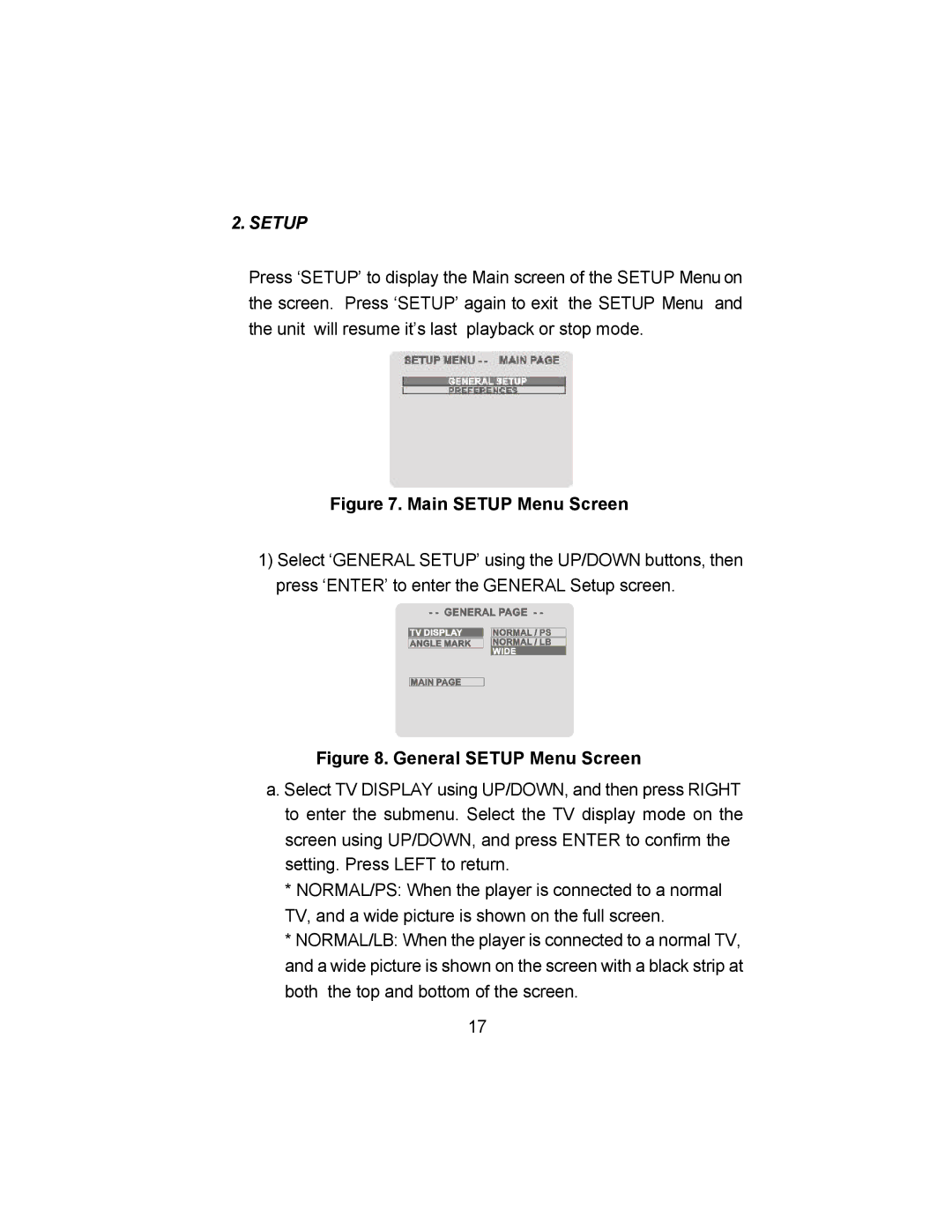 Audiovox VBP4000 owner manual Setup 