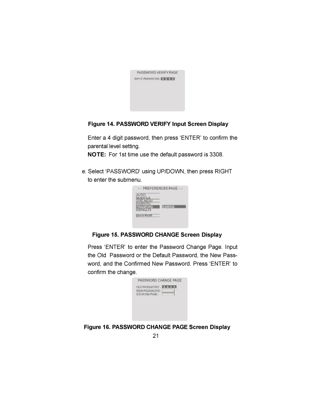Audiovox VBP4000 owner manual Password Verify Input Screen Display 