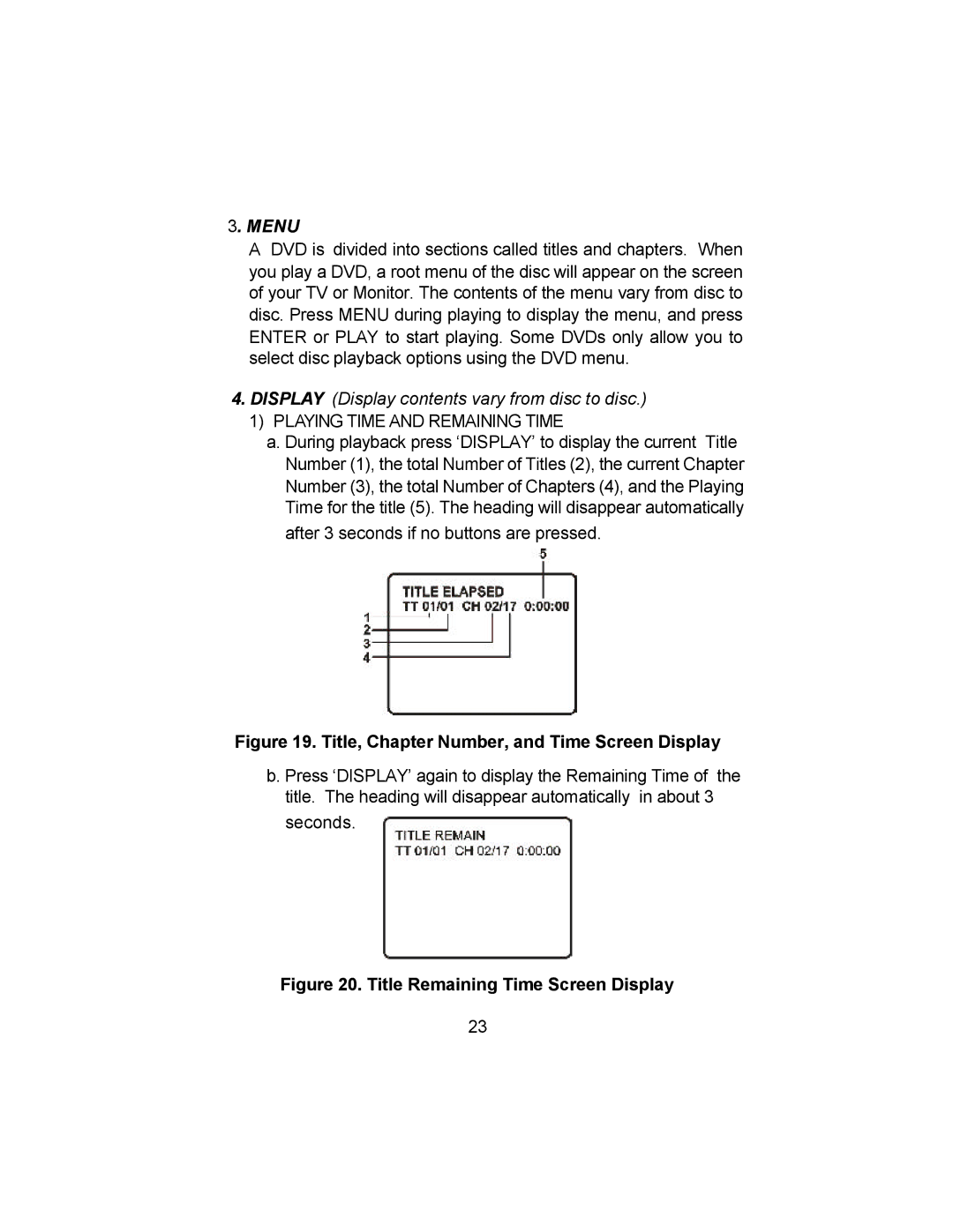 Audiovox VBP4000 owner manual Menu 