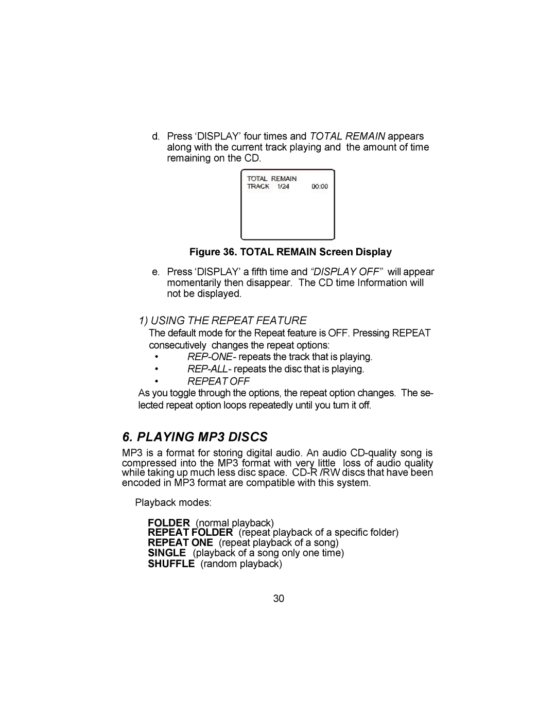 Audiovox VBP4000 owner manual Playing MP3 Discs 