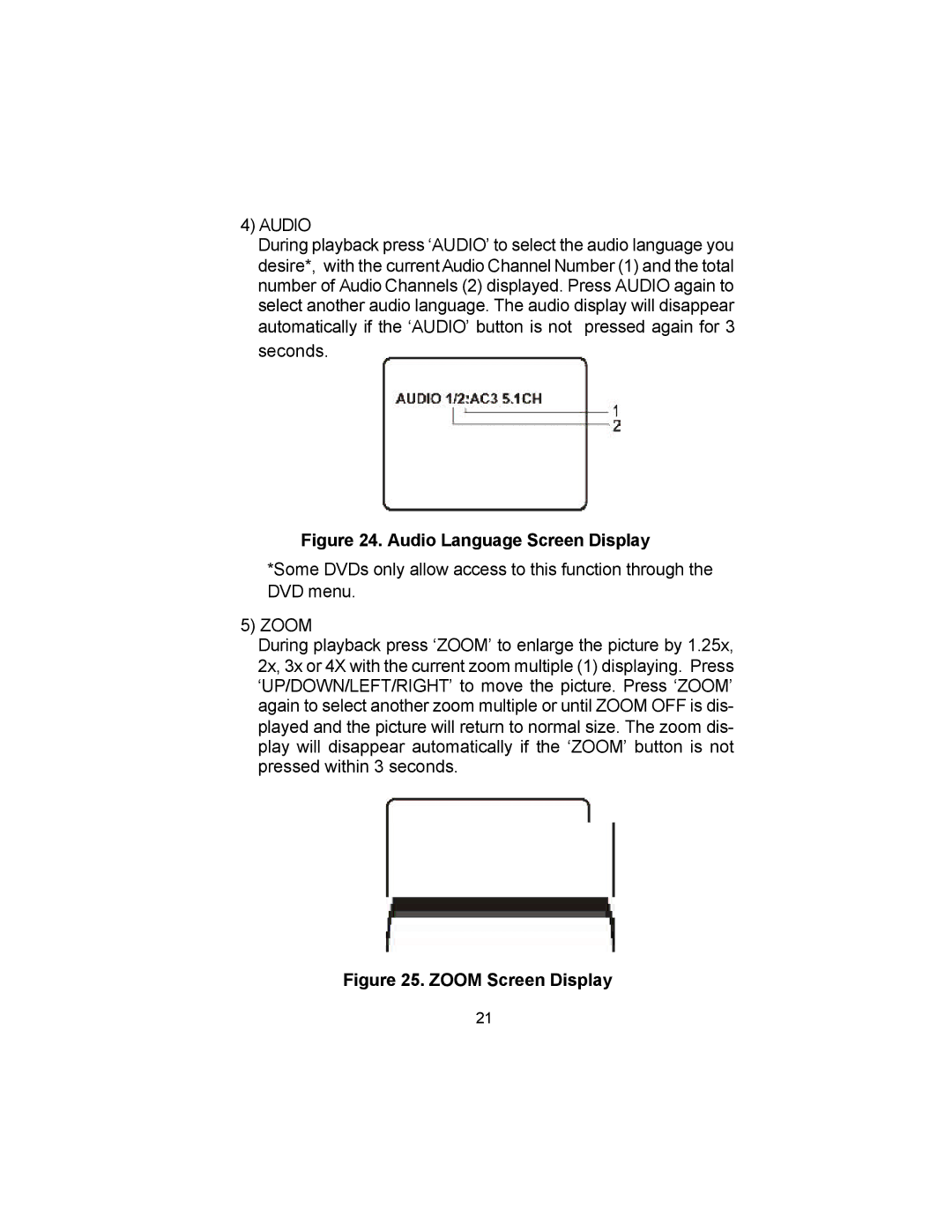 Audiovox VBP50 manual Audio Language Screen Display 