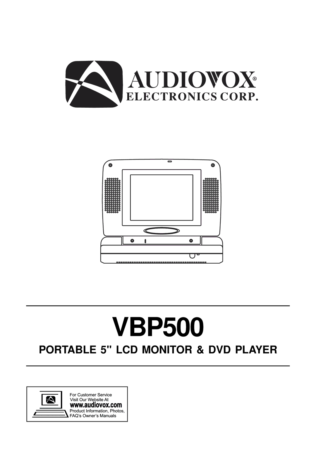 Audiovox VBP500 manual 