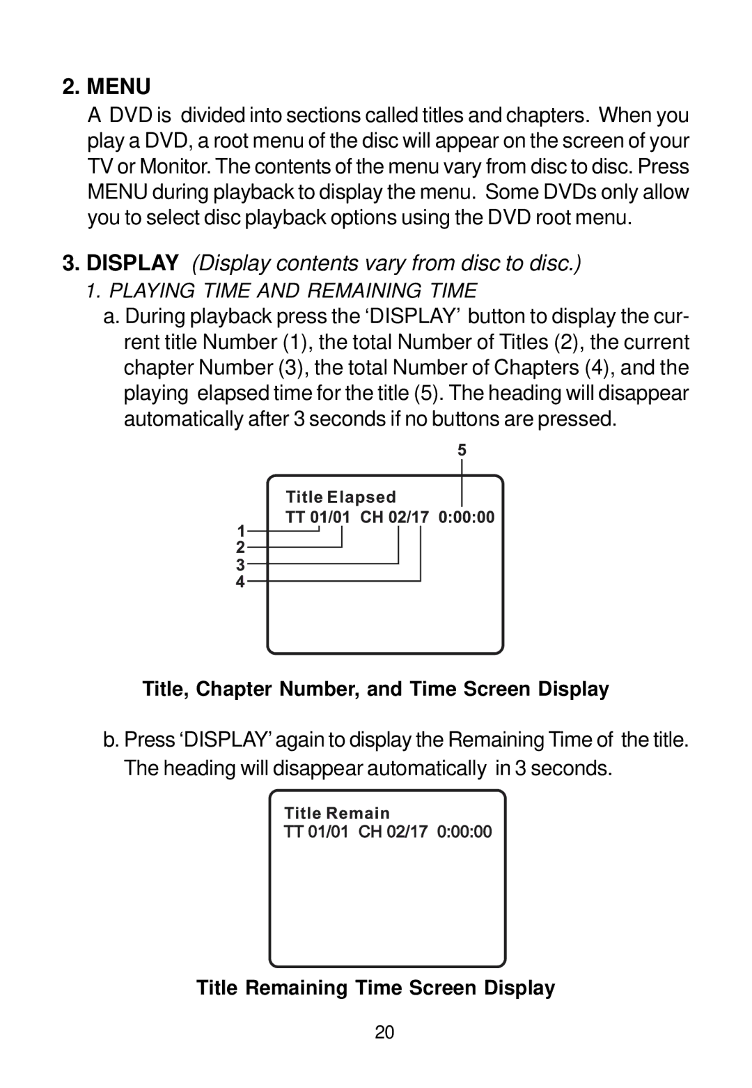 Audiovox VBP500 manual Menu 