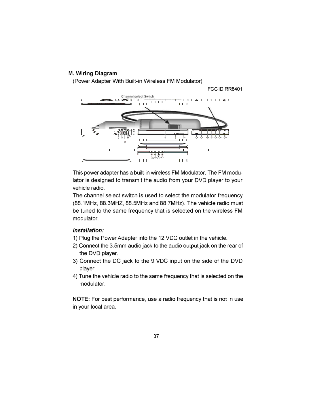 Audiovox VBP620 manual Wiring Diagram 