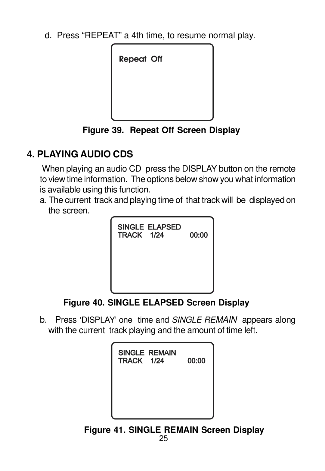 Audiovox VBP70 manual Playing Audio CDS 