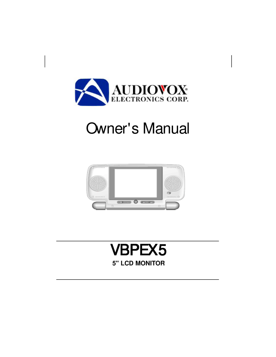 Audiovox VBPEX5 owner manual 