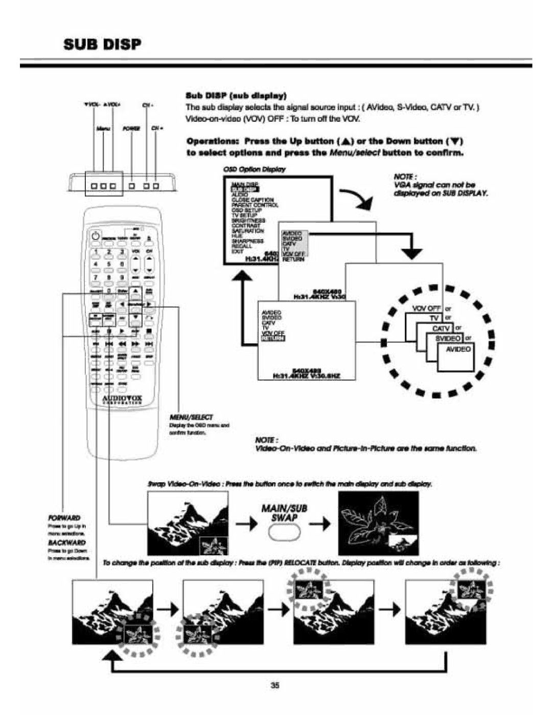 Audiovox VE 1510DV manual 